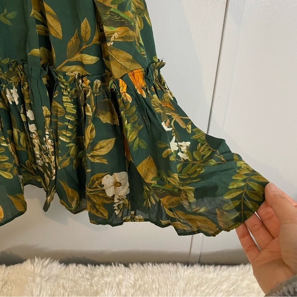 Cara Cara Millbrook Floral Dress in Green Botanical Birds in Size XS - Picture 13 of 16